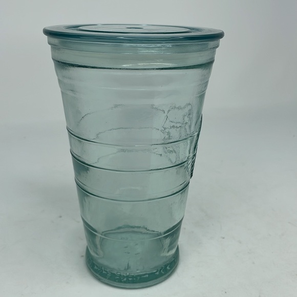 Starbucks Recycled Glass Siren Logo Travel Cold Cup w/ Plastic Lid 16oz Spain - Picture 7 of 7